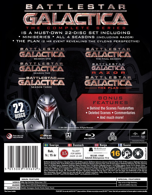 Battlestar Galactica The Complete Series Blu Ray - Boksit ja TV